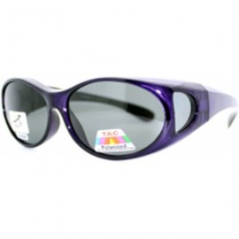 Rectangular 2 Women's Polarized Fit Over Oval Sunglasses Wear Over Eyeglasses - Red / Purple - CG12KLY6XMF $23.32