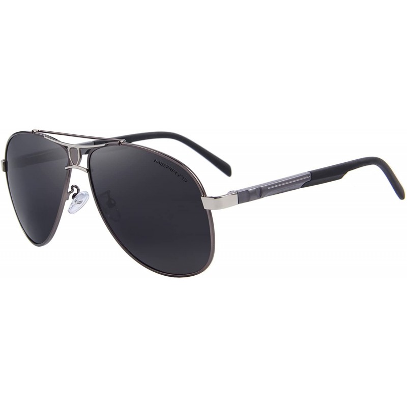 Oversized HD Polarized Aluminum Sunglasses Luxury Shades Shield Series S8086 - Gray - CF12ILSGYQD $14.27