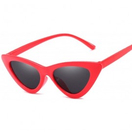 Oval Sexy Cat Eye Sunglasses Women Mirror Black Triangle Sun Glasses Lens Shades Eyewear UV400 - Pink - CE19858X0DG $21.93