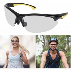 Goggle Sports Sunglasses for Men-UV400 Photochromic Lens Transition Glasses-Unbreakable and Flexible TR90 Frame - Black - CI1...