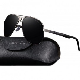 Oversized HD Polarized Aluminum Sunglasses Luxury Shades Shield Series S8086 - Gray - CF12ILSGYQD $14.27