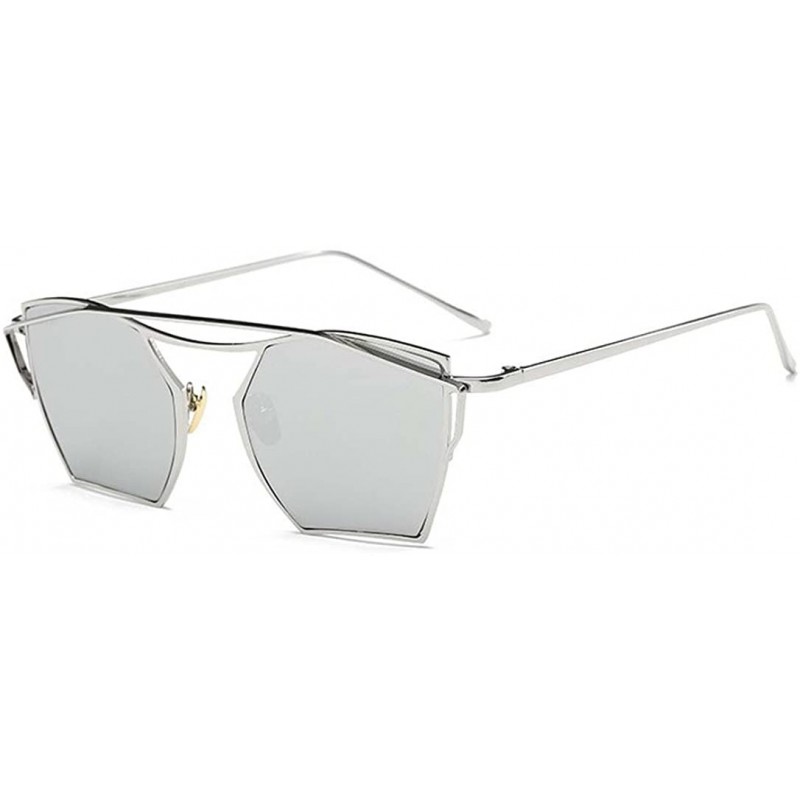 Aviator Colorful lady sunglasses ladies driving glasses - Silver Color - CV183Y7N6OY $28.84