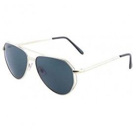 Aviator Modern Angled European Aviator Sunglasses with Double Bar Accent - Gray - CL180ORDLI6 $10.86