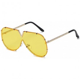 Rimless Sunglass Fashion Oversized Sunglasses Men Women Mirror Driving Eyewear Cool Metal Frame UV400 Sun Glasses - 2 - CL18U...