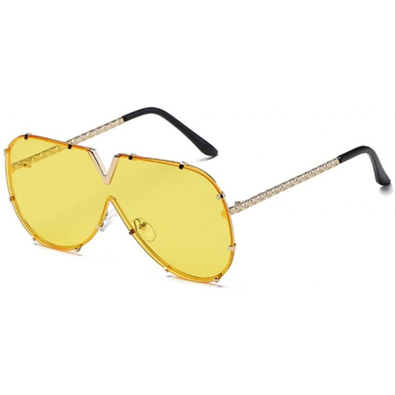 Rimless Sunglass Fashion Oversized Sunglasses Men Women Mirror Driving Eyewear Cool Metal Frame UV400 Sun Glasses - 2 - CL18U...