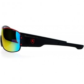 Shield Mens Mirrored Color Mirror Shield Warp Racer Sport Sunglasses - Red Rusta - CT12GOHHKQ1 $10.20