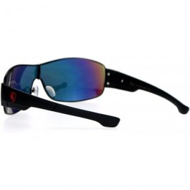 Shield Mens Mirrored Color Mirror Shield Warp Racer Sport Sunglasses - Red Rusta - CT12GOHHKQ1 $10.20