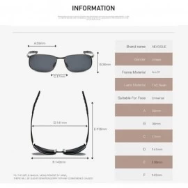 Rectangular Polarized Sunglasses For Men Rectangle Metal Frame Retro Sun Glasses AE0395 - C01925QQGXO $16.37