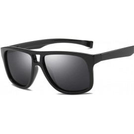 Oversized UV400 Polarized Men Square Sunglasses Men Fishing - C6 Matte Black - CC18M3MYGAD $37.07