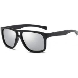 Oversized UV400 Polarized Men Square Sunglasses Men Fishing - C6 Matte Black - CC18M3MYGAD $37.07