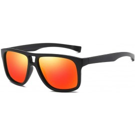 Oversized UV400 Polarized Men Square Sunglasses Men Fishing - C6 Matte Black - CC18M3MYGAD $37.07