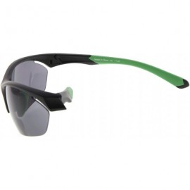 Rimless Retro Mens Womens Sports Half-Rimless Bifocal Sunglasses Black Frame/Green Arm+2.50 - Black Frame/Green Arm - CV189X5...