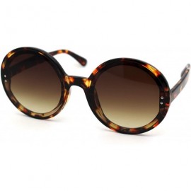 Round Womens Designer 70s Round Circle Mod Plastic Sunglasses - Tortoise Brown - C718XHY3ELS $12.63