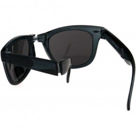 Rectangular Collapsible Folding Hipster Plastic Horn Rim Sunglasses - Slate - CD18GS36GUQ $14.31