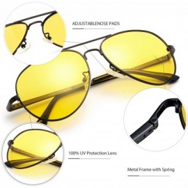 Aviator Night-driving Glasses - HD-Vision Yellow Glasses - for Fashion Men & Women - Polarized Lens Anti Glare - C018X7MK8ZM ...