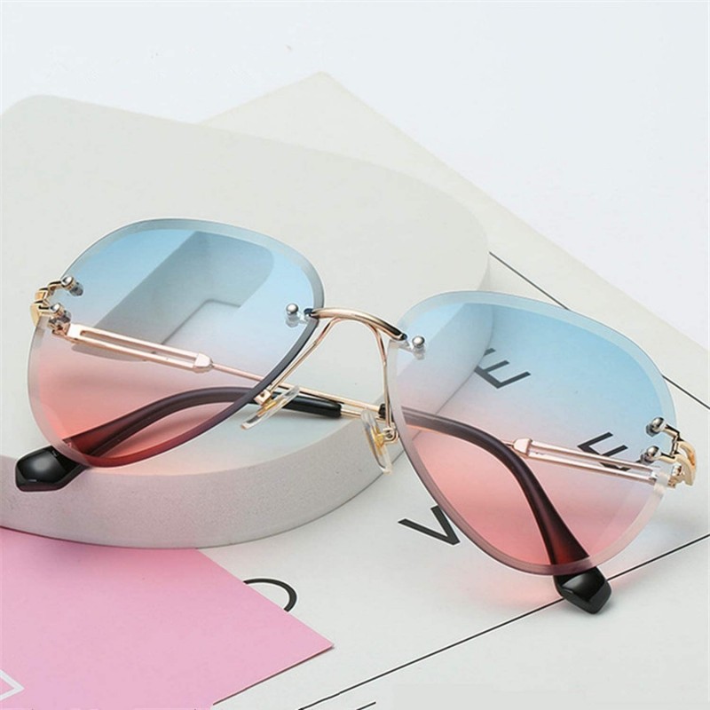 RimlSunglasses Women Design Sun Glasses Metal Farme Gradient Shades ...