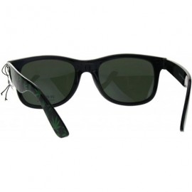 Rectangular Mens Marijuana Leaf Pot Head Stoner Horn Rim Plastic Sunglasses - Green - CQ1875OK8U3 $11.56