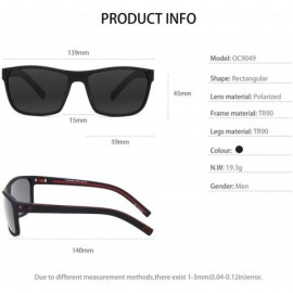 Rectangular Sports Polarized Sunglasses TR90 Frame with UV Protection Outdoor Eyewear Glasses for Men Women - C218WRYKS0Y $14.07