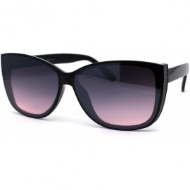 Butterfly Womens 90s Glitter Visor Butterfly Chic Cat Eye Retro Sunglasses - Black Gunmetal Pink - CP196QA27R4 $10.20