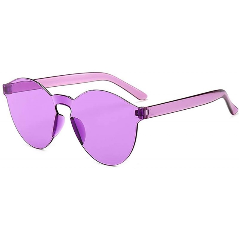 Round Unisex Fashion Candy Colors Round Outdoor Sunglasses Sunglasses - White Purple - CI199S5RCOD $14.86