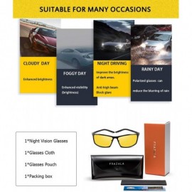 Goggle HD Night Driving Glasses Yellow Lenses Anti Glare Glasses Polarized Sunglasses Al-Mg Frame Sun Glasses (Black-) - CT18...