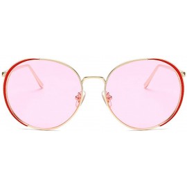 Oval 2019 New Men Brand Designer Sunglasses Oval Half Frame Eyebrow Ladies Sun Glasses - Pink - C518T8UEX80 $14.90