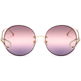 Round Vintage Round Sunglasses for Women 2020 Fashion Luxury Diamond Gradient Eyewear Ladies Chic Sun Glasses - CF192YU8CYQ $...