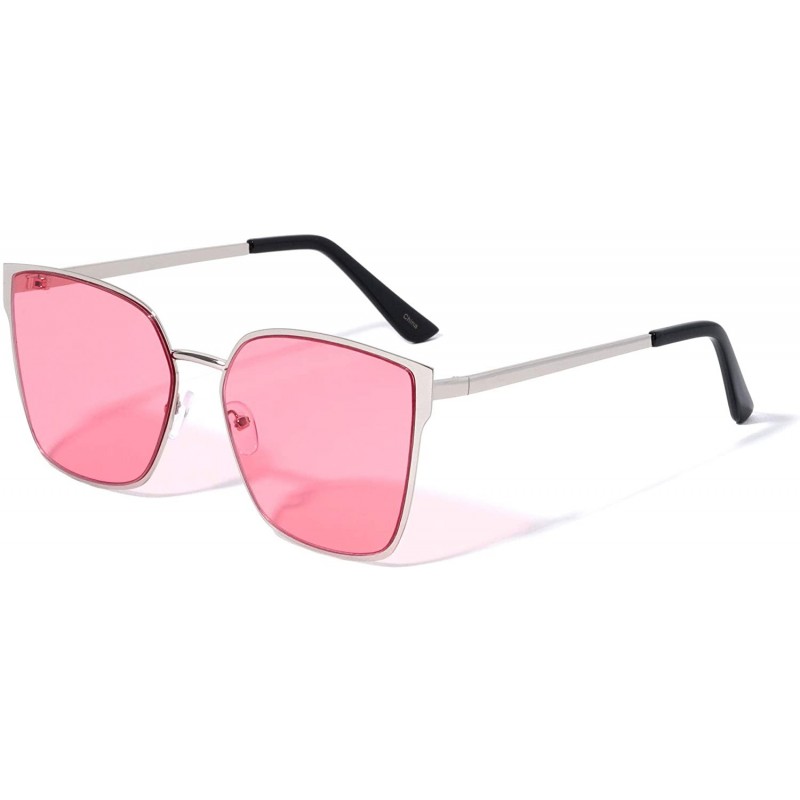 Butterfly Flat Frame Geometric Fashion Sunglasses - Pink - CS1972D3C83 $15.11