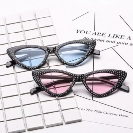 Retro Rhinestone Cat Eye Sunglasses for Women Clout Goggles Plastic ...