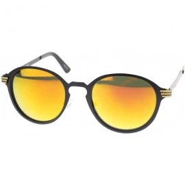 Oval Unisex Vintage Style Metal Frame Keyhole Retro Fashion Designer Sunglasses - Black Orange - CG11PBDN1IV $8.98