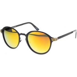 Oval Unisex Vintage Style Metal Frame Keyhole Retro Fashion Designer Sunglasses - Black Orange - CG11PBDN1IV $8.98