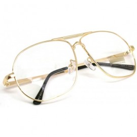 Aviator Vintage Aviator Eyeglasses Metal Frames Clear Lens Glasses Non-prescription - Gold 68121 - CC18LXT96DZ $12.25