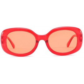 Oversized Vintage Rectangle Sunglasses Women Brand Designer Oversized BAOWEN As Picture - Red Red - C018YZTHTOH $11.33