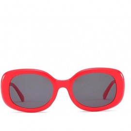 Oversized Vintage Rectangle Sunglasses Women Brand Designer Oversized BAOWEN As Picture - Red Red - C018YZTHTOH $11.33