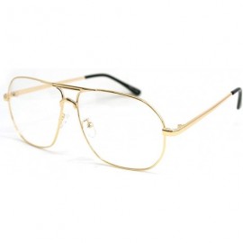 Aviator Vintage Aviator Eyeglasses Metal Frames Clear Lens Glasses Non-prescription - Gold 68121 - CC18LXT96DZ $12.25