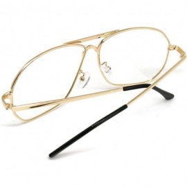 Aviator Vintage Aviator Eyeglasses Metal Frames Clear Lens Glasses Non-prescription - Gold 68121 - CC18LXT96DZ $12.25