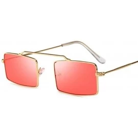 Square Square Sunglasses Women Men Glasses Lady Luxury Retro Metal Sun Glasses Female Vintage Mirror UV400 - C319994WRXD $9.71