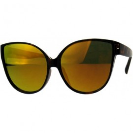 Cat Eye Womens Color Mirror Oversize Plastic Cat Eye Mod Diva Sunglasses - Tortoise Orange - CH18CIAA8TT $8.51