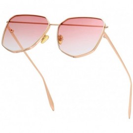 Oval Unisex Sunglasses Retro Black Grey Drive Holiday Oval Non-Polarized UV400 - Gold Pink - CV18R5TCITU $8.15