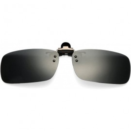 Oversized Polarized Clip on Sunglasses Unisex Frameless Rectangle Lens (2-Pack) - Black + Brown - CS18ETEI5GN $12.35