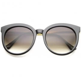 Wayfarer Modern Metal Temple Tinted Lens Oversize Round Horn Rimmed Sunglasses 55mm - Black-gold / Lavender - CR12H0L9KDL $8.15