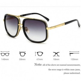 Semi-rimless Oversized Men Sunglasses Luxury Women Sun Glasses Square Retro - C9 - CQ194O7294L $20.99