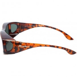 Rectangular Designer Polarized Fitover Sunglasses F02 63mm - Gloss Tortoise - C5182WGLQH2 $24.81