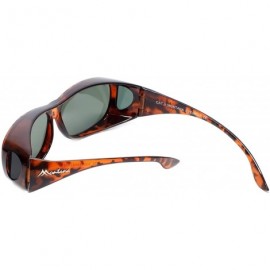 Rectangular Designer Polarized Fitover Sunglasses F02 63mm - Gloss Tortoise - C5182WGLQH2 $24.81