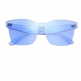 Rimless Rimless Sunglasses Novelty Pratical Beach Seaside Sunglass Mirror Summer Eyewear for Men Women (Blue) - CE18DII90RS $...