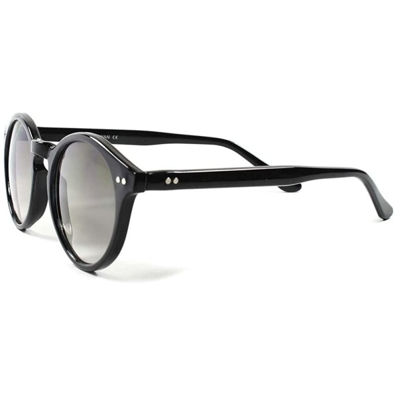 Round Classic Vintage Retro Keyhole Hipster Mens Womens Stylish Round Sunglasses - Black - CV189AMZOT0 $19.47