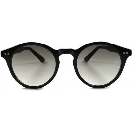 Round Classic Vintage Retro Keyhole Hipster Mens Womens Stylish Round Sunglasses - Black - CV189AMZOT0 $19.47