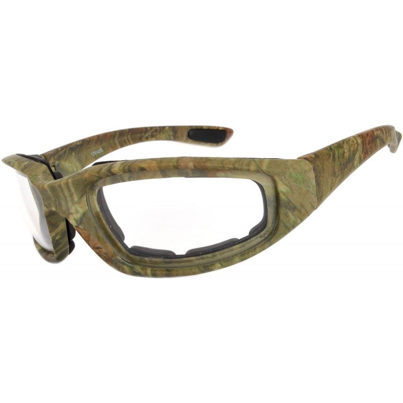 Goggle Motorcycle Padded Foam Glasses Smoke Mirror Clear Lens - Camo1_clear - C118923CRH4 $9.53