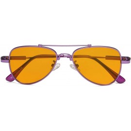 Aviator Anti Blue Light Glasses for Kids Computer Eyeglasses Pilot Style Memory Frame - Purple-s - CU18I0O5GKH $27.55