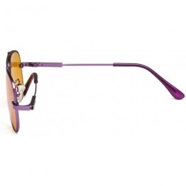 Aviator Anti Blue Light Glasses for Kids Computer Eyeglasses Pilot Style Memory Frame - Purple-s - CU18I0O5GKH $27.55